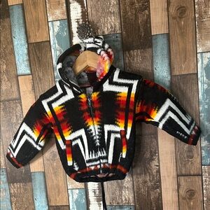 Wool made in Ecuador Kids Hoodie with Vibrant Patterns